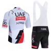 Completo Maglia + Pantaloncino con bretelle 2026 UAE TEAM EMIRATES XRG Manica Corta Bianco