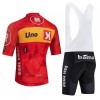 Completo Maglia + Pantaloncino con bretelle 2026 Uno-X Mobility Manica Corta Rosso
