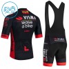 Completo Maglia + Pantaloncino con bretelle 2026 Visma Lease A Bike Manica Corta Nero Bambini