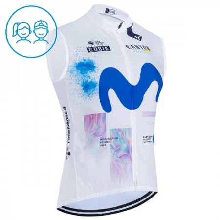 Gilet 2026 Movistar Team Bianco Bambini