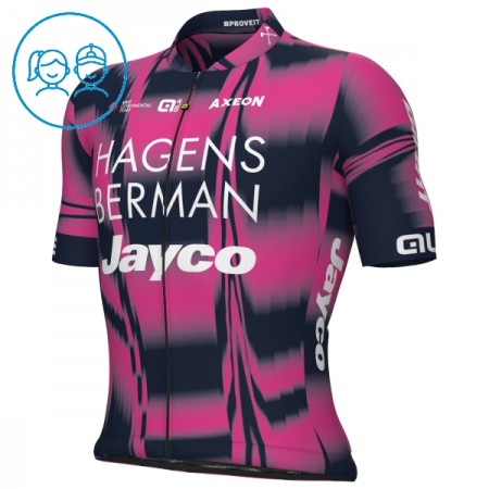 Maglia 2025 Hagens Berman Jayco Manica Corta Rosa Bambini Maglia 2025 Hagens Berman Jayco Manica Corta Rosa Bambini