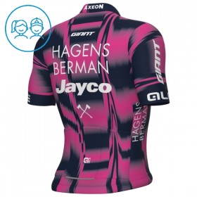 Maglia 2025 Hagens Berman Jayco Manica Corta Rosa Bambini