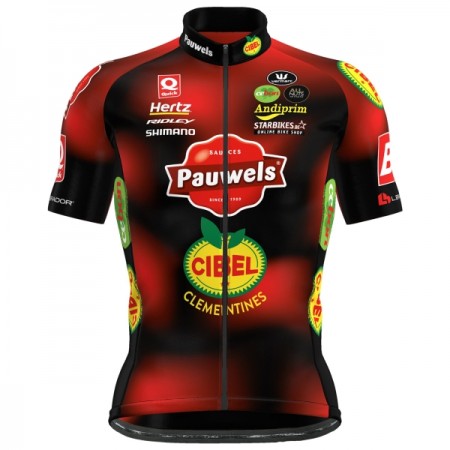 Maglia 2025 Pauwels Sauzen Cibel Clementines Manica Corta Rosso Maglia 2025 Pauwels Sauzen Cibel Clementines Manica Corta Rosso