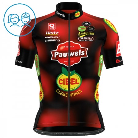 Maglia 2025 Pauwels Sauzen Cibel Clementines Manica Corta Rosso Bambini Maglia 2025 Pauwels Sauzen Cibel Clementines Manica Corta Rosso Bambini