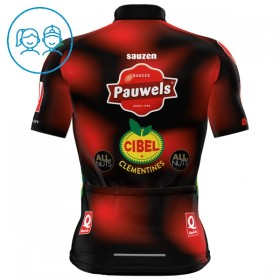 Maglia 2025 Pauwels Sauzen Cibel Clementines Manica Corta Rosso Bambini