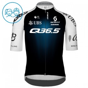 Maglia 2025 Q36.5 Pro Cycling Team Manica Corta Nero Bambini