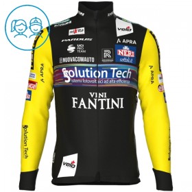 Maglia 2025 Solution Tech Vini Fantini Manica Lunga Nero Bambini