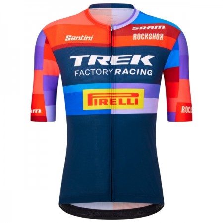 Maglia 2025 Trek Factory Racing Manica Corta Blu