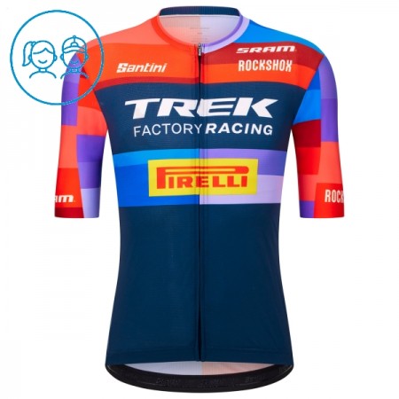 Maglia 2025 Trek Factory Racing Manica Corta Blu Bambini
