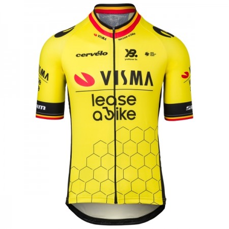 Maglia 2025 Visma Lease A Bike Campione Del Belgio Manica Corta Giallo Maglia 2025 Visma Lease A Bike Campione Del Belgio Manica Corta Giallo