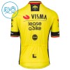 Maglia 2025 Visma Lease A Bike Campione Del Belgio Manica Corta Giallo Bambini