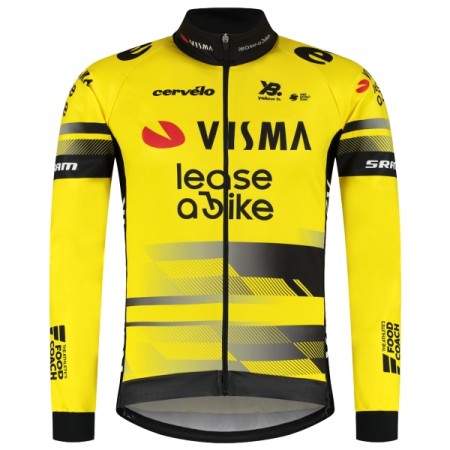 Maglia 2025 Visma Lease A Bike Manica Lunga Giallo Maglia 2025 Visma Lease A Bike Manica Lunga Giallo