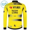Maglia 2025 Visma Lease A Bike Manica Lunga Giallo Bambini