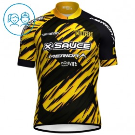 Maglia 2025 X-Sauce Factory Team Manica Corta Nero Bambini