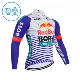 Maglia 2026 BORA-Hansgrohe Bull Manica Lunga Rosso Bianco Bambini