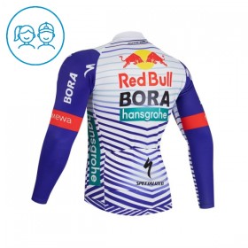 Maglia 2026 BORA-Hansgrohe Bull Manica Lunga Rosso Bianco Bambini
