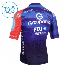 Maglia 2026 Groupama FDJ Manica Corta Blu Bambini