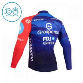 Maglia 2026 Groupama FDJ Manica Lunga Blu Bambini