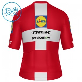 Maglia 2026 Lidl-Trek Danish Champion Manica Corta Rosso Bambini