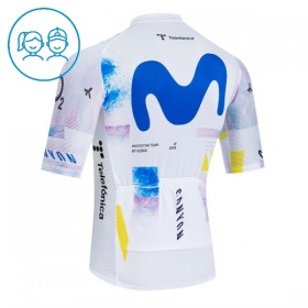 Maglia 2026 Movistar Team Manica Corta Bianco Bambini