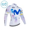 Maglia 2026 Movistar Team Manica Lunga Bianco Bambini