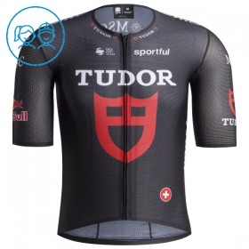 Maglia 2026 Tudor Pro Cycling Team Manica Corta Nero Bambini