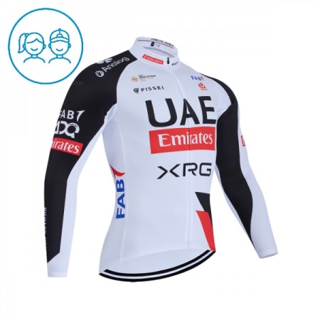 Maglia 2026 UAE TEAM EMIRATES XRG Manica Lunga Bianco Bambini Maglia 2026 UAE TEAM EMIRATES XRG Manica Lunga Bianco Bambini