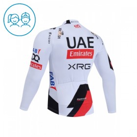 Maglia 2026 UAE TEAM EMIRATES XRG Manica Lunga Bianco Bambini