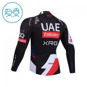 Maglia 2026 UAE TEAM EMIRATES XRG Manica Lunga Nero Bambini