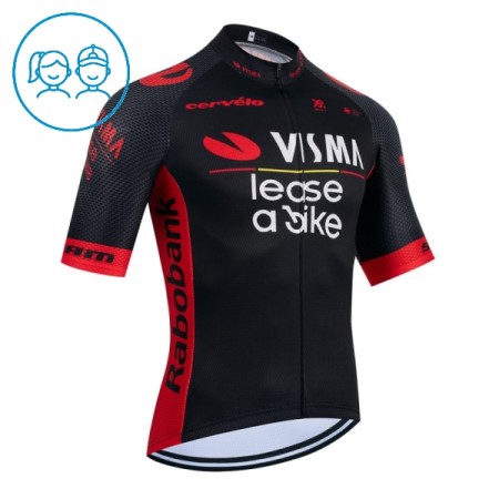 Maglia 2026 Visma Lease A Bike Manica Corta Nero Bambini Maglia 2026 Visma Lease A Bike Manica Corta Nero Bambini