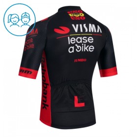 Maglia 2026 Visma Lease A Bike Manica Corta Nero Bambini