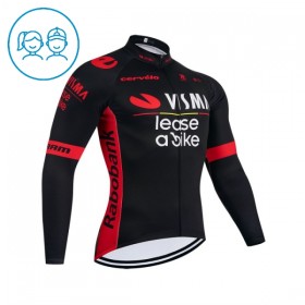 Maglia 2026 Visma Lease A Bike Manica Lunga Nero Bambini