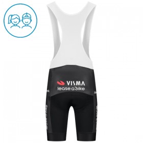 Pantaloncino con bretelle 2025 Visma Lease A Bike Nero Bambini