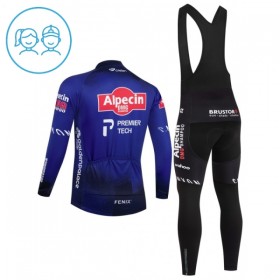 Completo Maglia ML + Pantaloncino con bretelle ML 2026 Alpecin Premier Tech Blu Bambini