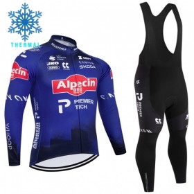Completo Maglia ML + Pantaloncino con bretelle ML 2026 Alpecin Premier Tech Winter Invernale Blu