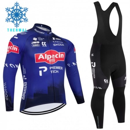 Completo Maglia ML + Pantaloncino con bretelle ML 2026 Alpecin Premier Tech Winter Invernale Blu