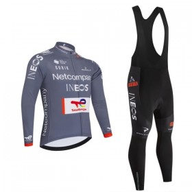 Completo Maglia ML + Pantaloncino con bretelle ML 2026 Netcompany Ineos Gray 