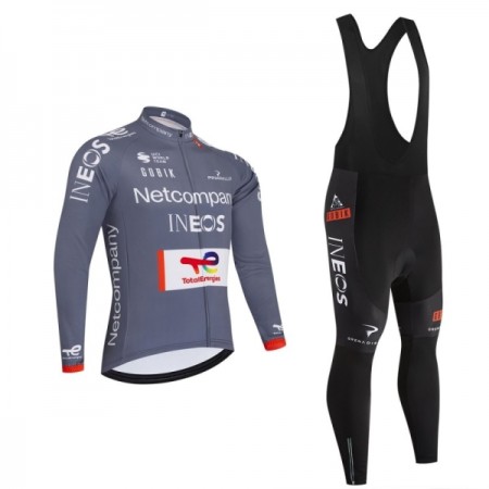 Completo Maglia ML + Pantaloncino con bretelle ML 2026 Netcompany Ineos Gray 