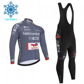 Completo Maglia ML + Pantaloncino con bretelle ML 2026 Netcompany Ineos Gray Winter Invernale