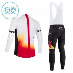 Completo Maglia ML + Pantaloncino con bretelle ML 2026 Redbull Factory Bianco Bambini
