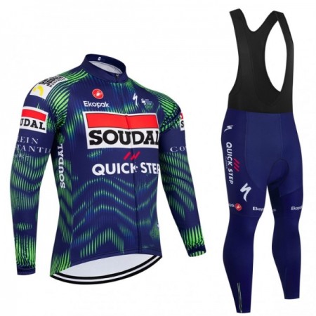 Completo Maglia ML + Pantaloncino con bretelle ML 2026 Soudal Quick Step Blu