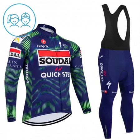 Completo Maglia ML + Pantaloncino con bretelle ML 2026 Soudal Quick Step Blu Bambini Completo Maglia ML + Pantaloncino con bretelle ML 2026 Soudal Quick Step Blu Bambini