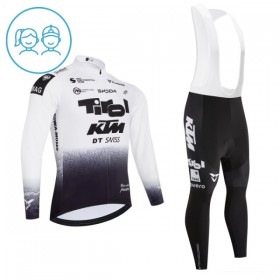 Completo Maglia ML + Pantaloncino con bretelle ML 2026 Tirol KTM Bianco Bambini