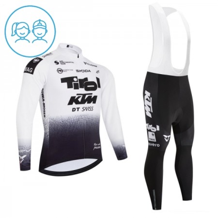 Completo Maglia ML + Pantaloncino con bretelle ML 2026 Tirol KTM Bianco Bambini Completo Maglia ML + Pantaloncino con bretelle ML 2026 Tirol KTM Bianco Bambini