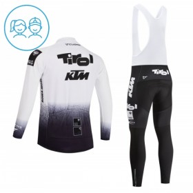 Completo Maglia ML + Pantaloncino con bretelle ML 2026 Tirol KTM Bianco Bambini