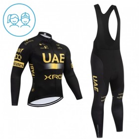 Completo Maglia ML + Pantaloncino con bretelle ML 2026 UAE TEAM EMIRATES XRG Giallo Bambini