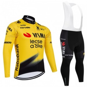 Completo Maglia ML + Pantaloncino con bretelle ML 2026 Visma Lease A Bike Giallo