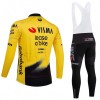 Completo Maglia ML + Pantaloncino con bretelle ML 2026 Visma Lease A Bike Giallo