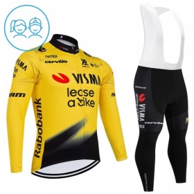Completo Maglia ML + Pantaloncino con bretelle ML 2026 Visma Lease A Bike Giallo Bambini