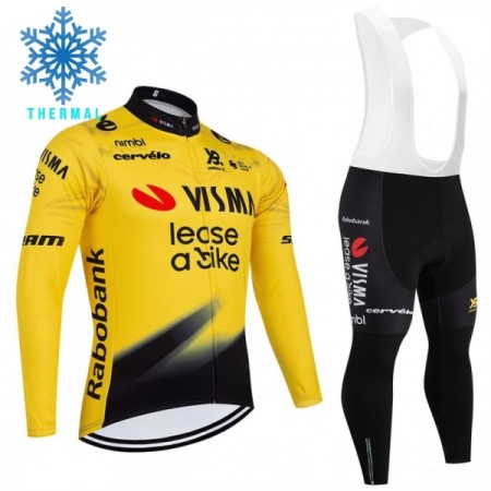 Completo Maglia ML + Pantaloncino con bretelle ML 2026 Visma Lease A Bike Winter Invernale Giallo Completo Maglia ML + Pantaloncino con bretelle ML 2026 Visma Lease A Bike Winter Invernale Giallo